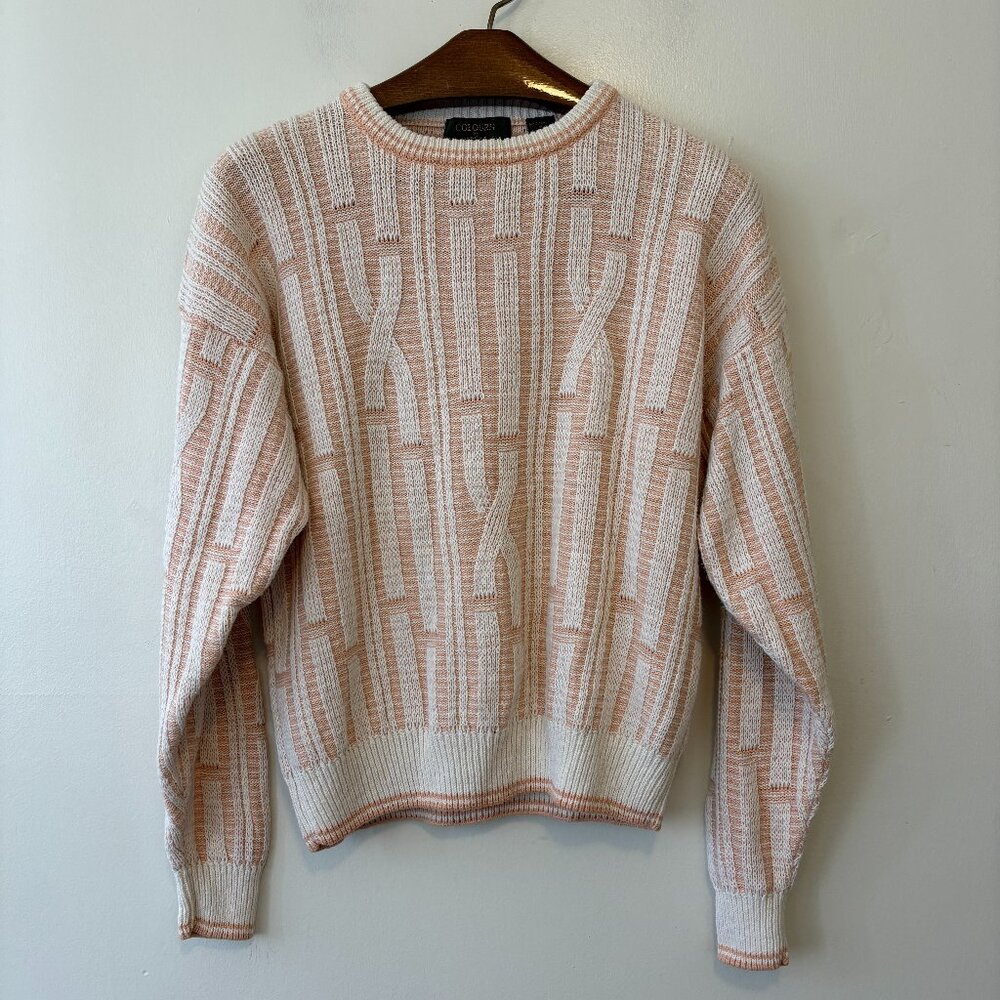 Vintage Colours by Alexander Julian Crewneck Pullover Sweater Size Medium Pink